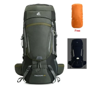Men's 60L Large Hiking Mountaineering Backpack Climbing Hiking Backpack Camping Backpack Sport Outdoor Rucksack Bag XA108Y