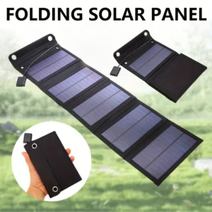 Foldable 60W solar panel charger, USB charger, suitable for mobile phones, laptops, cameras, fans, outdoor travel, camping