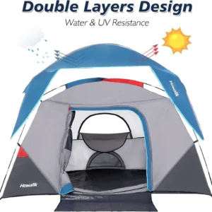 Camping Tent Easy Set up Outdoor Camping Tent 4 Person and 6 Person for Hiking Backpacking Traveling Outdoor 2.8ft (L) x 7ft (W)