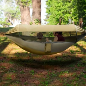 New Outdoor Hammock Double Anti-Tip Automatic Quick-Open Swing Mosquito Net Hammock Outdoor Camping Sunshade