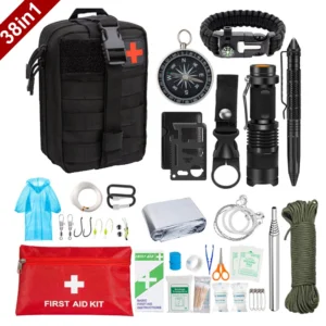 38 in 1 Survival First Aid Kit Military Full Set Molle Outdoor Gear Emergency Kits Camping Hiking Adventures Trauma Bag
