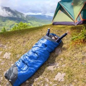 Adult Kids Sleeping Bag Lightweight Waterproof Microfiber Liner Backpacking Hiking Camping All Season Temperature Rated Indoor