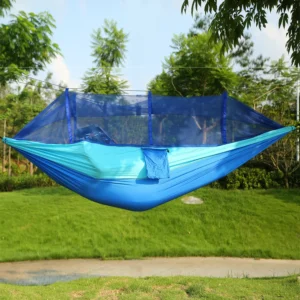 Camping Hammock, Portable Double Hammock with Net,600lbs Load 2 Persons Hammock w/Mosquito Net Outdoor Hiking Camping Hommock Po