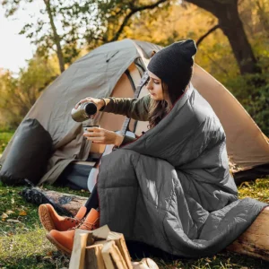 Outdoor Warm Camping Mat Climbing Blanket Waterproof Blanket Buttons Poncho Liner Ultralight Travel Sleeping Pad Quilt Mat
