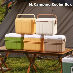 6L Camping Cooler Box Portable Car Incubator Refrigerator Ice Chest Picnic Lunch Box Outdoor BBQ Camping Drink Beverage Ice Box