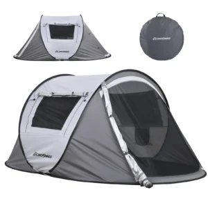 Camping tents are convenient to carry for 2 people White gray automatic opening pop up high quality tents