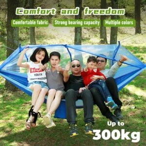 Mosquito Net Hammock 260*140cm Automatic Quick-opening Outdoor Camping Hanging Sleeping Hammock Bed Survival Portable Hammock