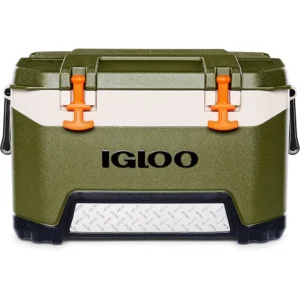 52 Quart Lightweight Insulated Cooler Heavy-Duty Construction Ergonomic Handle Sturdy Latches Ideal Camping Fishing Outdoor